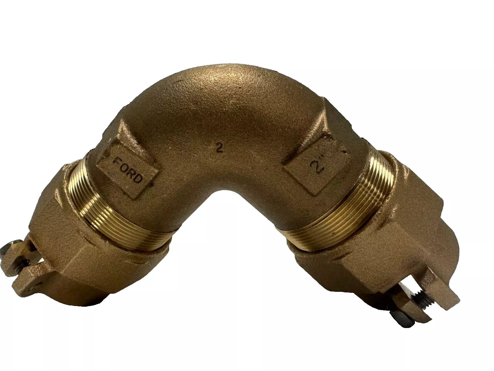 Ford Meter Box 2 in. Quick Joint Brass 90 Degree Elbow Coupling L4477