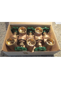 AY McDonald 1 1/4" Standard Port Gate Valve, Solder Connections, Brass, 2034S (Lot of 5)