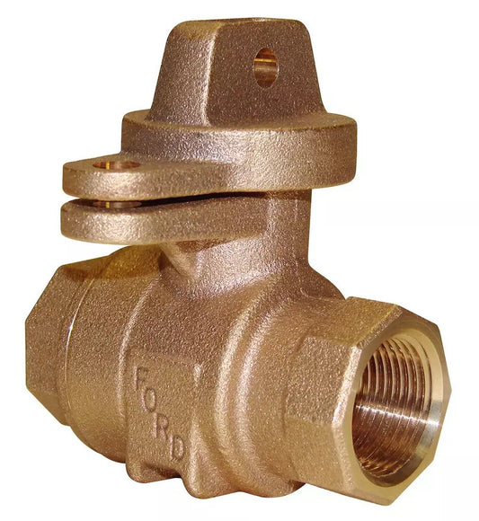 FORD METER BOX 3/4 in. FIPT Brass Ball Curb Valve #B11-333W-NL