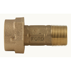 Ford Meter Box 3/4" x 1 5/8" Long Water Meter Coupling, NL Brass