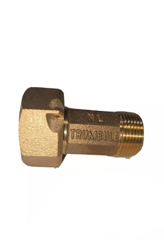 Trumbull 3/4" WATER METER COUPLING, LEAD-FREE BRASS, 3/4" FEM SWIVEL NUT X 3/4" MALE NPT