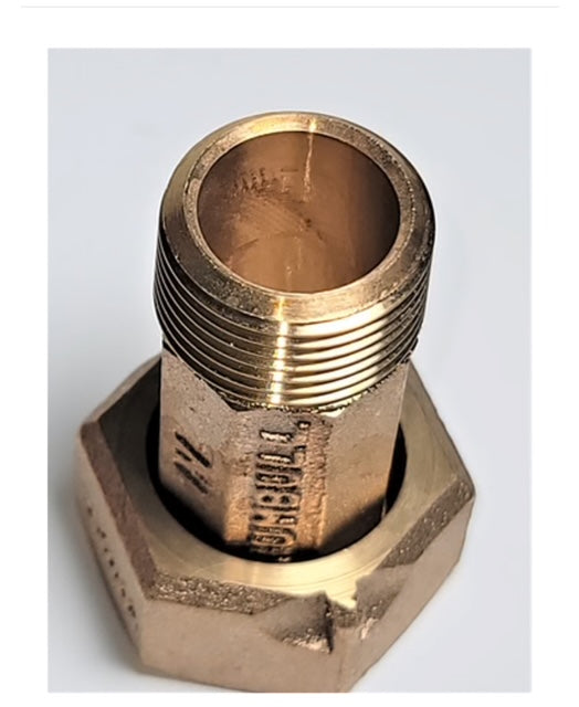 Trumbull 3/4" WATER METER COUPLING, LEAD-FREE BRASS, 3/4" FEM SWIVEL NUT X 3/4" MALE NPT