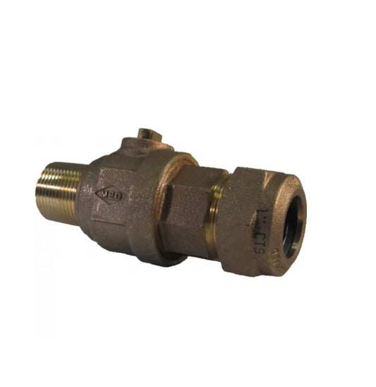 Mueller Company 1" x 1" MIP x CTS Compression Corporation Brass Stop NL