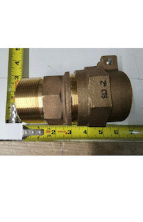 AY McDonald 2" x 2" Brass Straight Coupling 5131-028 PEP Compression x MIP AWWA C-800 NL