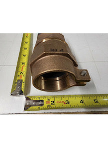 AY McDonald 2" x 2" Brass Straight Coupling 5131-028 PEP Compression x MIP AWWA C-800 NL