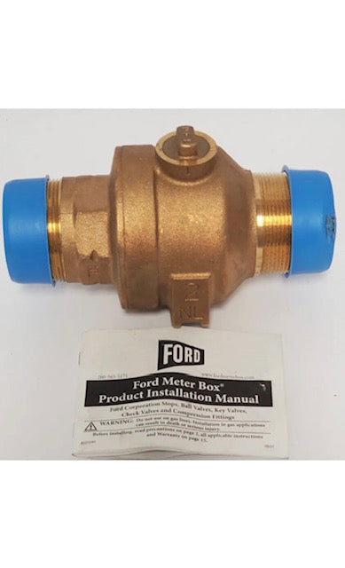 FORD METER BOX 2" BRASS CORP BALL VALVE JOINT FB500-7-NL